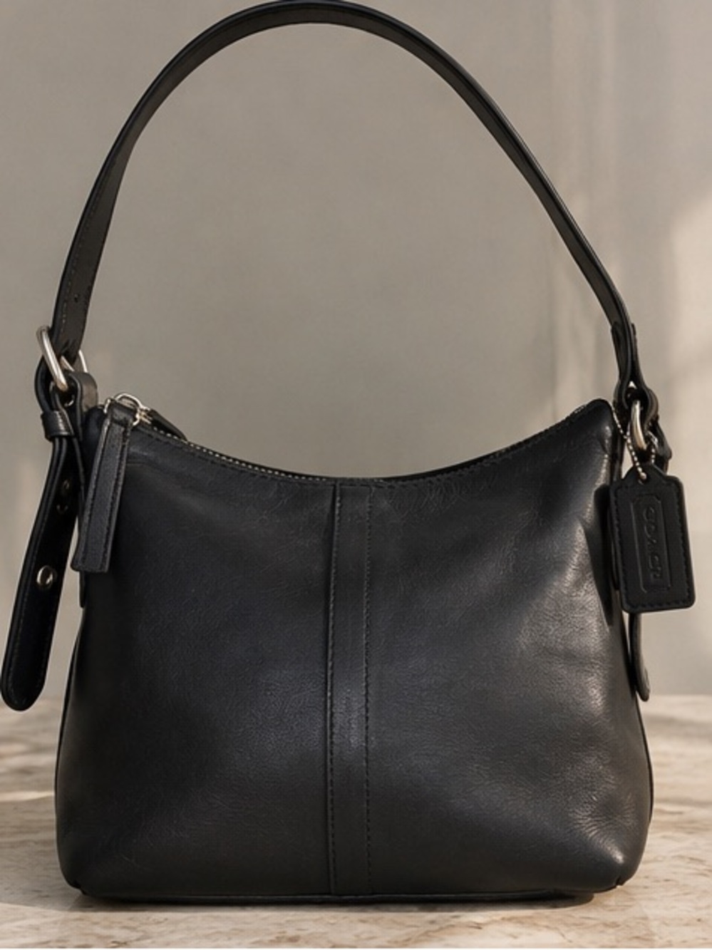 Coach Legacy Slim Duffle Black Leather Hobo Bag
